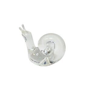 Handblown Glass Snail Figurine Clear Collectible Decor